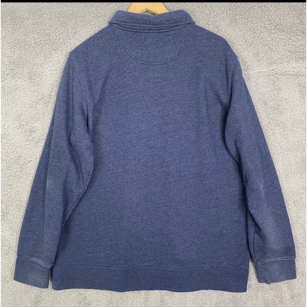 Croft & Barrow Sweatshirt Men XL Heather Blue Collared 1/4 Zip Pullover Cotton - Picture 3 of 13
